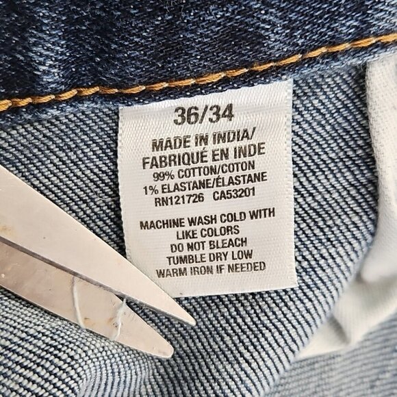 Aeropostale Mens Straight Stretch Whiskered Jeans Size 36x34 Dark Wash EUC LN - Picture 15 of 16
